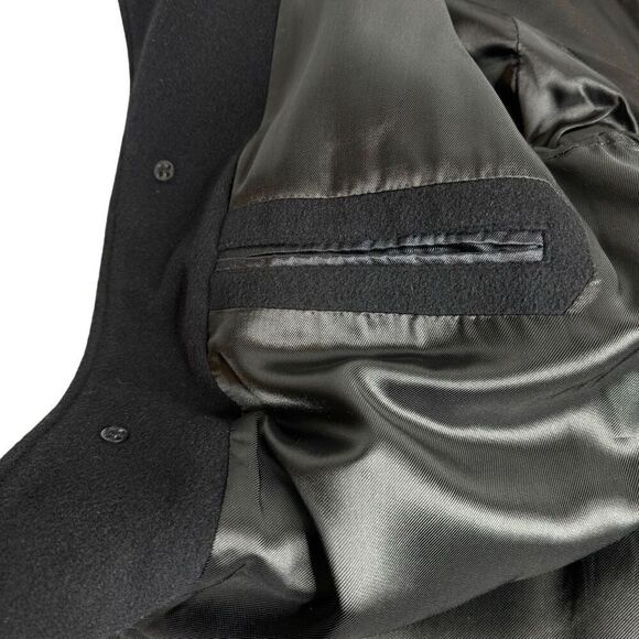 Pronto Uomo black wool and cashmere blend button up coat size L - Picture 8 of 15